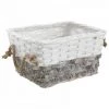 JARDIBRICODECO Corbeilles Rectangulaires En Osier Et Bois Teintés -Petit rangement Soldes Magasin 55331721 1