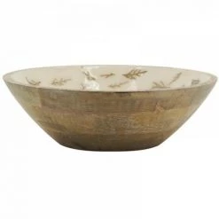 JARDIBRICODECO Corbeille En Manguier Et Résine Décor Fougère