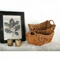 JARDIBRICODECO Corbeille De Rangement En Jacinthe Et Métal -Petit rangement Soldes Magasin 55332051 2