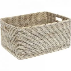 JARDIBRICODECO Corbeilles De Rangement En Rotin Blanc