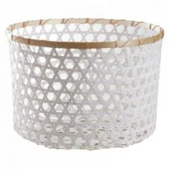 JARDIBRICODECO Corbeilles Rondes En Bambou Laqué -Petit rangement Soldes Magasin 55332076 2