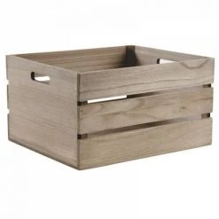 JARDIBRICODECO Corbeille De Rangement En Bois Teinté