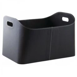 JARDIBRICODECO Corbeille à Bûches En Polyuréthane Noir