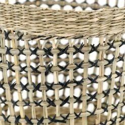 JARDIBRICODECO Corbeille De Rangement En Jonc De Mer Naturel Et Teinté Noir -Petit rangement Soldes Magasin 55332133 2