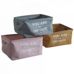 JARDIBRICODECO Corbeille De Rangement En Toile Plastifiée