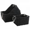 JARDIBRICODECO Corbeilles De Rangement En Papier Recyclé Noir 2 JARDIBRICODECO Corbeilles De Rangement En Papier Recyclé Noir -Petit rangement Soldes Magasin 55332162 1