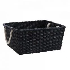 JARDIBRICODECO Corbeilles De Rangement En Papier Recyclé Noir -Petit rangement Soldes Magasin 55332162 2