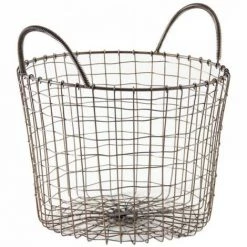 JARDIBRICODECO Corbeilles Rondes En Métal Bronze Antique -Petit rangement Soldes Magasin 55332182 2