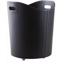 JARDIBRICODECO Corbeille à Bûches En Polyuréthane Noir