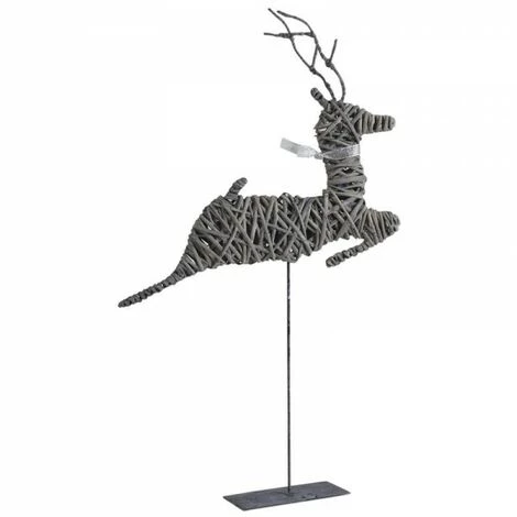 JARDIBRICODECO Cerf En Osier Teinté 3 JARDIBRICODECO Cerf En Osier Teinté