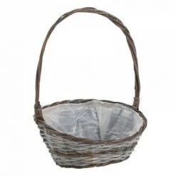 JARDIBRICODECO Coupe Ovale En Osier Brut Et Fendu Teinté