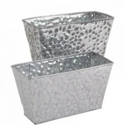 JARDIBRICODECO Corbeille En Zinc Bosselé