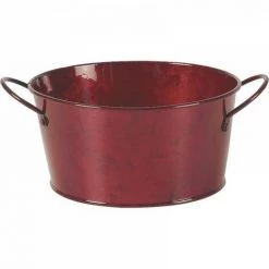 JARDIBRICODECO Corbeille En Métal Rouge