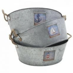 JARDIBRICODECO Corbeille Ronde En Métal Galvanisé