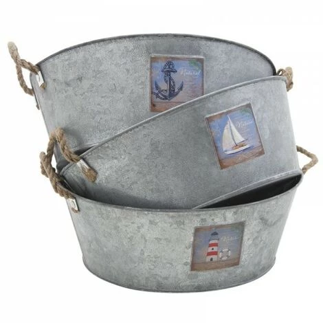 JARDIBRICODECO Corbeille Ronde En Métal Galvanisé 3 JARDIBRICODECO Corbeille Ronde En Métal Galvanisé