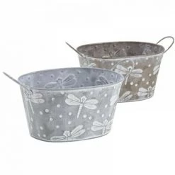 JARDIBRICODECO Corbeille En Métal Patiné Libellules