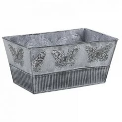 JARDIBRICODECO Corbeille Rectangulaire En Métal Patiné