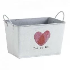 JARDIBRICODECO Corbeille Toi Et Moi En Métal Laqué