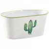 JARDIBRICODECO Corbeille Ovale En Métal Laqué Blanc Cactus -Petit rangement Soldes Magasin 55333721 1