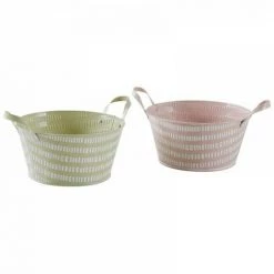 JARDIBRICODECO Corbeille Ronde En Métal Laqué