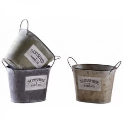 JARDIBRICODECO Corbeille Ovale En Métal - Sunshine