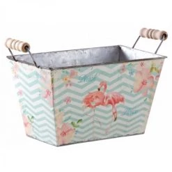 JARDIBRICODECO Corbeille Rectangulaire Flamants Roses