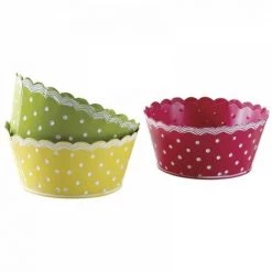 JARDIBRICODECO Corbeille Ronde En Métal Laqué à Pois