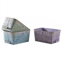 JARDIBRICODECO Panier En Métal Fleurs