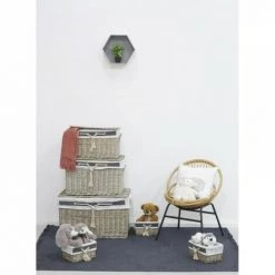 JARDIBRICODECO Malles Et Corbeilles En éclisse Grise -Petit rangement Soldes Magasin 55334033 5