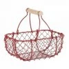 JARDIBRICODECO Panier En Grillage Rouge -Petit rangement Soldes Magasin 55334731 1