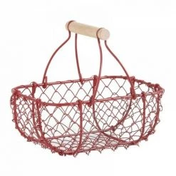 JARDIBRICODECO Panier En Grillage Rouge