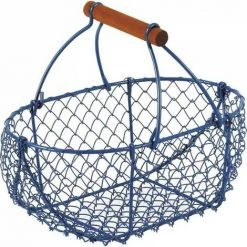 JARDIBRICODECO Panier En Grillage Bleu
