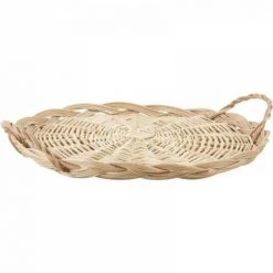 JARDIBRICODECO Plateau à Fromage En Osier Blanc