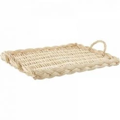 JARDIBRICODECO Plateau à Fromages En Osier Blanc