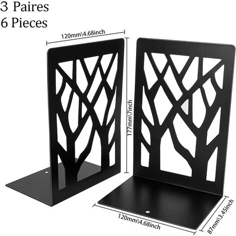 TINOR Lot De 6 Serres Livres En Métal, Lourds Cale Livre, Anti-Rayures Et Antidérapant Presse Livre Noir Pour Enfant, Bureau, Salon Et Salle D'étude, École, Librairie Et Bibliothèque(17×12 CM) 7 TINOR Lot De 6 Serres Livres En Métal, Lourds Cale Livre, Anti-Rayures Et Antidérapant Presse Livre Noir Pour Enfant, Bureau, Salon Et Salle D'étude, École, Librairie Et Bibliothèque(17×12 CM) – Image 5