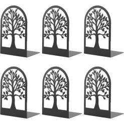 TINOR Serre-Livre En Métal Pour Livres, MSDADA Anti-Rayures Porte-Livres Pour Bureau, Ecole Et Maison, Séparateurs De Livres, CD, Porte-Dossier Pour Bureaux(3 Paires)