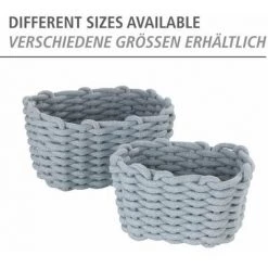 WENKO Panier De Rangement Tia M, Corbeille De Bain Haute Qualité En Corde De Coton Tissée D'un Gris Nordique, Rangement & Organisation, 25 X 18 X 15 Cm, Fabriqué à Base De Produits Textiles Variables -Petit rangement Soldes Magasin 55427527 5