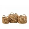 DANSMAMAISON Set De 3 Paniers Ouverts Ronds Jacinthe D'Eau Naturel - L 36 X L 36 X H 38 Cm - Naturel -Petit rangement Soldes Magasin 55481632 1