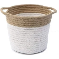ECHOO Panier En Coton Tricot Panier à Plantes Pliable Conteneur Seau De Stockage Panier De Stockage Organiseur Corbeille Décorative Chambre Boîte De Rangement Pliable Pour Bébé Jouets, Couches, Maquillage