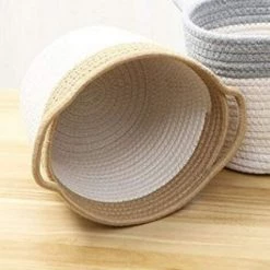 ECHOO Panier En Coton Tricot Panier à Plantes Pliable Conteneur Seau De Stockage Panier De Stockage Organiseur Corbeille Décorative Chambre Boîte De Rangement Pliable Pour Bébé Jouets, Couches, Maquillage -Petit rangement Soldes Magasin 55535343 3