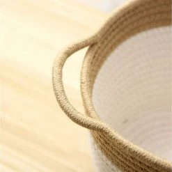 ECHOO Panier En Coton Tricot Panier à Plantes Pliable Conteneur Seau De Stockage Panier De Stockage Organiseur Corbeille Décorative Chambre Boîte De Rangement Pliable Pour Bébé Jouets, Couches, Maquillage -Petit rangement Soldes Magasin 55535343 4