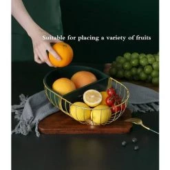 ECHOO Panier à Fruits Multifonction En Fer Doré, Boîte Intérieure Amovible, Bol De Stockage De Fruits, Légumes, Pain, Bonbons, Doré -Petit rangement Soldes Magasin 55535686 4