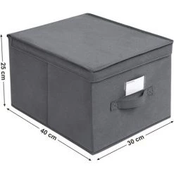 SONGMICS Lot De 3 Boîte Rangement Pliables Avec Couvercles, Cube En Tissu Mon-tissé Avec Porte-étiquettes, Panier, Organisateur, Caisse, 40 X 30 X 25 Cm, Gris RFB03G - Gris 11 SONGMICS Lot De 3 Boîte Rangement Pliables Avec Couvercles, Cube En Tissu Mon-tissé Avec Porte-étiquettes, Panier, Organisateur, Caisse, 40 X 30 X 25 Cm, Gris RFB03G - Gris -Petit rangement Soldes Magasin 55540794 5