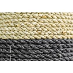 HSM COLLECTION Ensemble De 3 Paniers Raphia/seagrass - Naturel/noir ø20*20/ø18*18/ø17 - Naturel/Noir -Petit rangement Soldes Magasin 55546805 4