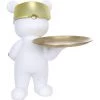 Tomfeel Vide Poche, Porte Ours, Plateau Métal, Sculpture En Résine, Ornament de Rangement Pour Cabinet D'entrée Clé, Cosmétique, Cadeau Pour La Décoration, Blanc -Petit rangement Soldes Magasin 55568915 1