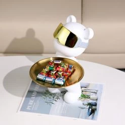 Tomfeel Vide Poche, Porte Ours, Plateau Métal, Sculpture En Résine, Ornament de Rangement Pour Cabinet D'entrée Clé, Cosmétique, Cadeau Pour La Décoration, Blanc 9 Tomfeel Vide Poche, Porte Ours, Plateau Métal, Sculpture En Résine, Ornament de Rangement Pour Cabinet D'entrée Clé, Cosmétique, Cadeau Pour La Décoration, Blanc -Petit rangement Soldes Magasin 55568915 3