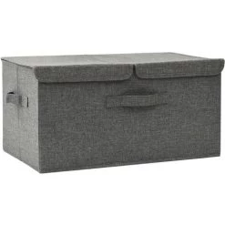 INLIFE Boîte De Rangement Tissu 50x30x25 Cm Anthracite