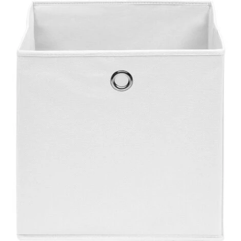 INLIFE Boîtes De Rangement 4 Pcs Tissu Intissé 28x28x28 Cm Blanc 5 INLIFE Boîtes De Rangement 4 Pcs Tissu Intissé 28x28x28 Cm Blanc – Image 3