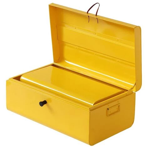 OZAIA Lot De 2 Malles FARNIENTE En Métal Et Fermeture En Cuir - Jaune - L.60 Et 52 Cm - Jaune 6 OZAIA Lot De 2 Malles FARNIENTE En Métal Et Fermeture En Cuir - Jaune - L.60 Et 52 Cm - Jaune – Image 4