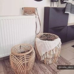OZAIA Lot De 2 Paniers Ethniques En Rotin Et Bambou LOULI - H. 39 Et H. 35 Cm - Naturel - Naturel Clair -Petit rangement Soldes Magasin 55884244 4